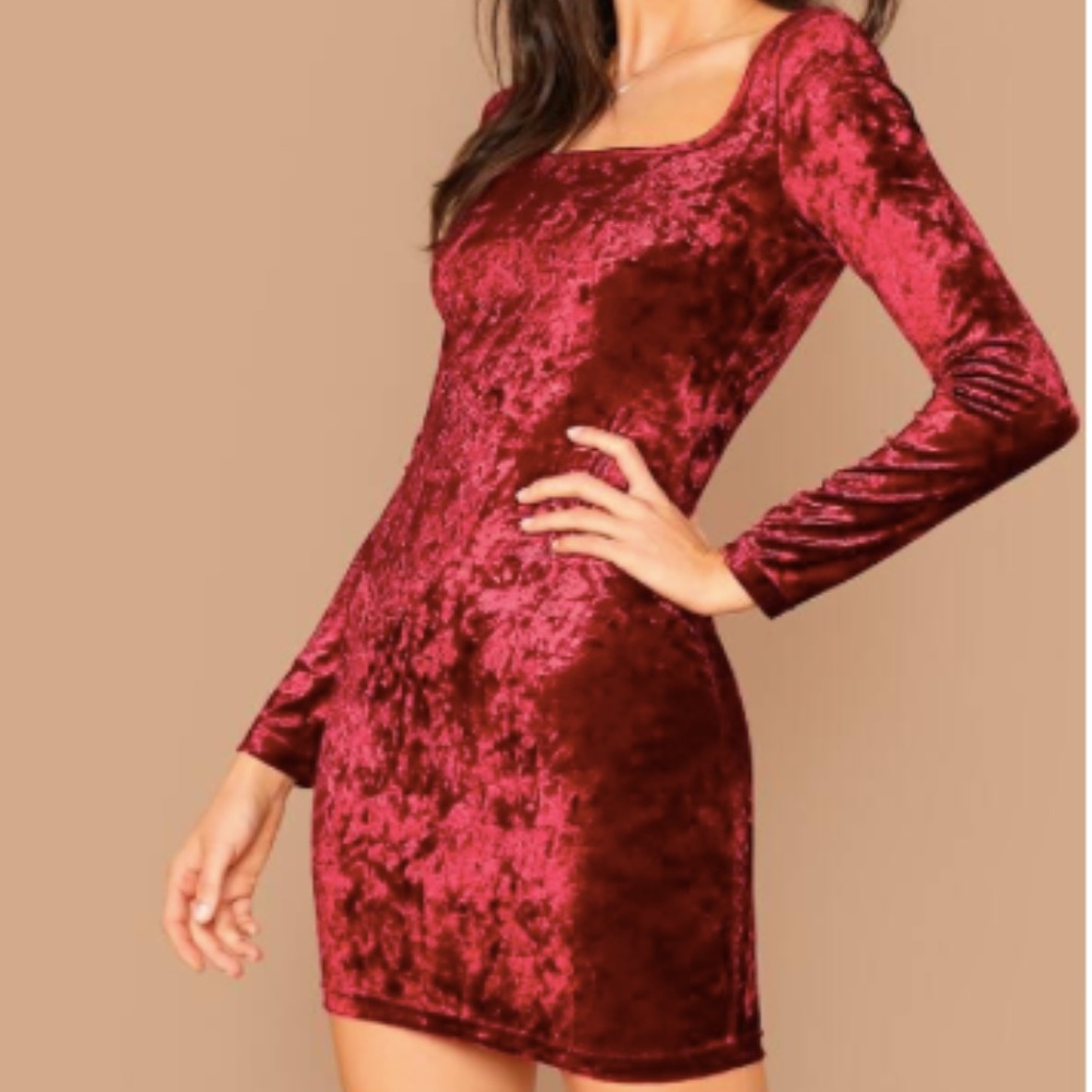 XS Form Fitted Velvet Dress